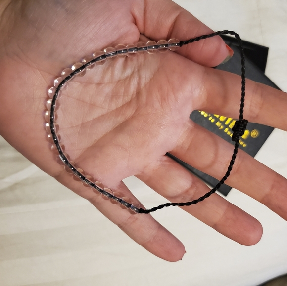 New Ocean Glass Bead & Cord Bracelet (Blac… - Picture 13 of 14